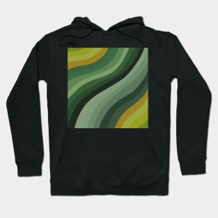 Green waves pattern Hoodie